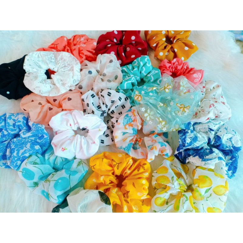 [GIÁ HUỶ DIỆT] Sỉ Cột Tóc Scrunchies Pompom Hoa