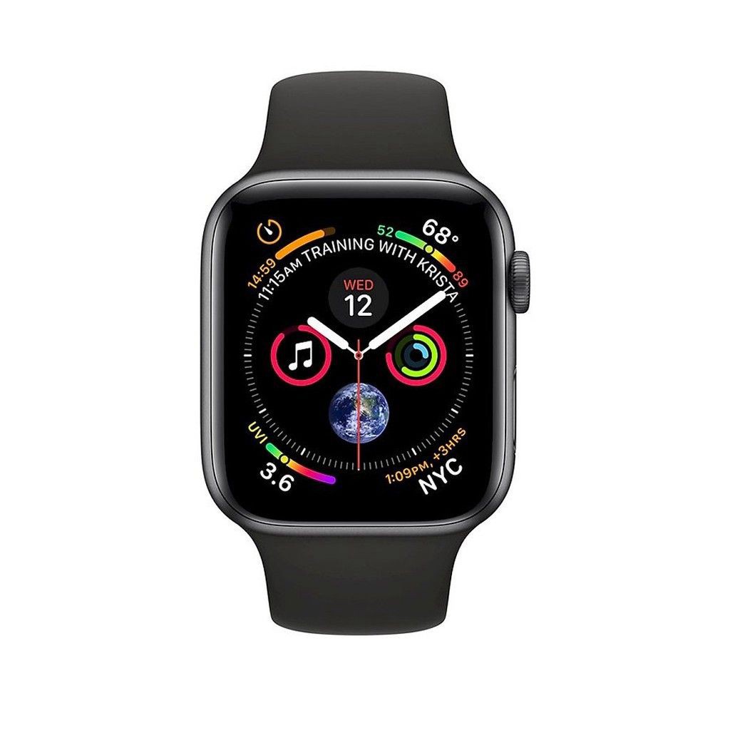 Đồng Hồ Thông Minh Apple Watch Series 5 GPS + Cellular, 44mm Aluminum Case with Black Sport Band - Hàng nhập khẩu