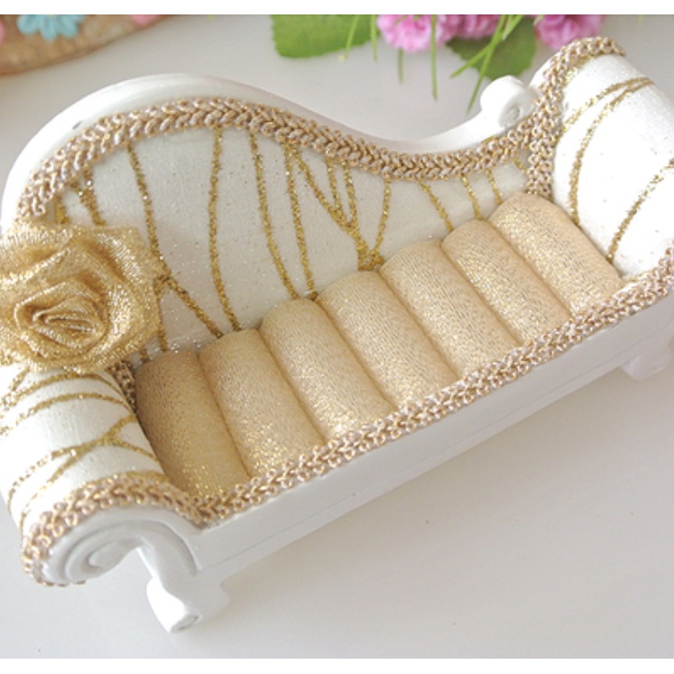 Set 3 món váy/giày/ghế treo trang sức hoàng kim sang trọng