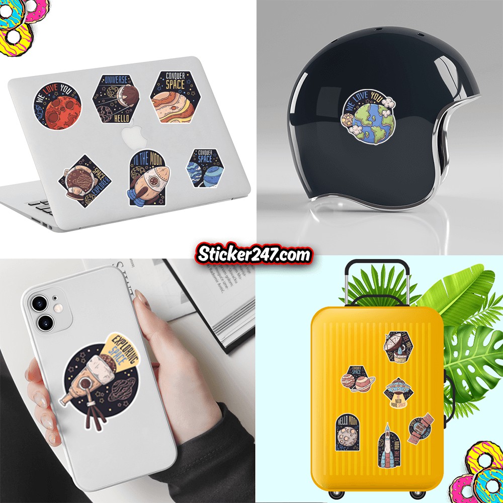 𝗦𝘁𝗶𝗰𝗸𝗲𝗿 dán trang trí không gian vũ trụ | SPACE0009 | Sticker 247