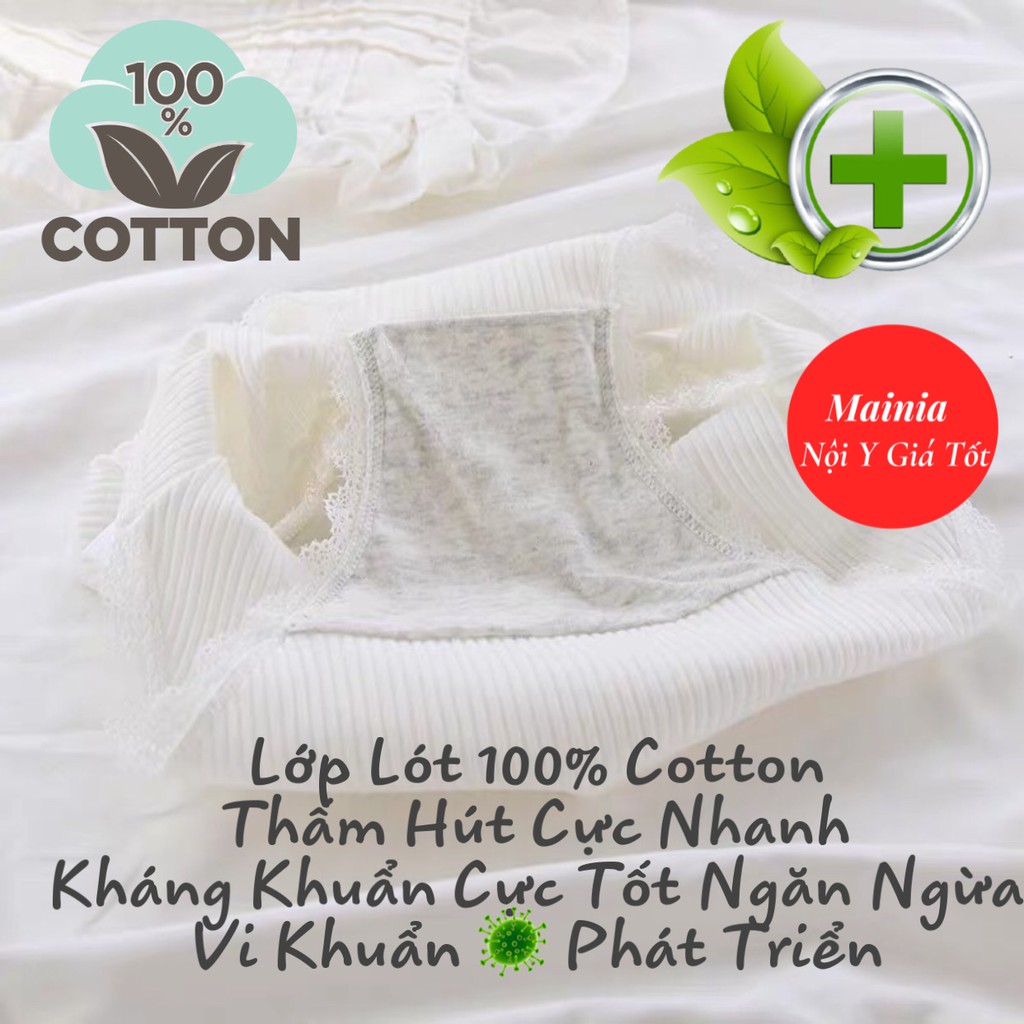 [Siêu Xinh] Quần Lót Cotton Nữ Dễ Thương Màu Trắng Co Giãn BigSize Mainia Shop