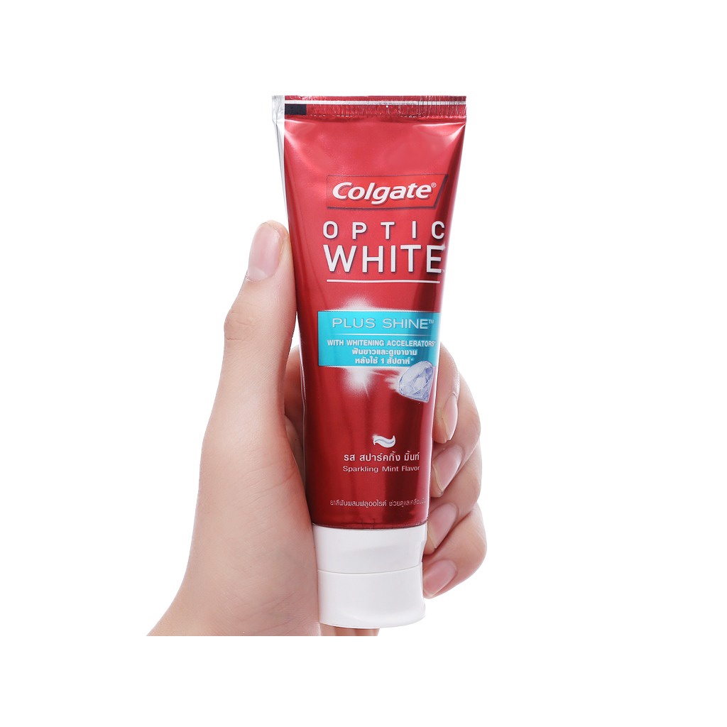 Kem Đánh Răng Colgate Optic White Plus Shine/ Volcanic Mineral 100g