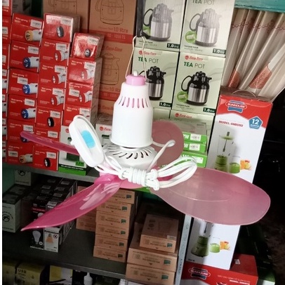 Quạt trần mini, quạt treo mùng 4 cánh lõi quấn dây đồng siêu bền màu hồng cam kết hài lòng