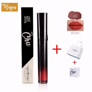Son kem lì Chu Lipstick Màu 03 #03 Đỏ gạch pha nâu bí ẩn Tặng Kèm Hũ Tẩy Da Chết Cho Môi