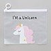 Túi Đựng Bút viết Zip Unicorn - Nhắm mắt