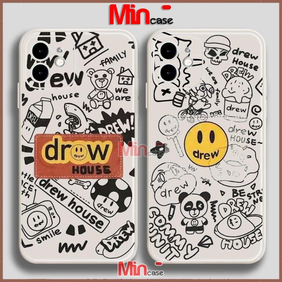 Ốp lưng iPhone Drew cạnh viền vuông silicon mềm dẻo cho iphone 6/6s/7/8/X/XS/XR/11/12/13 Pro Plus Max cute dễ thương đẹp