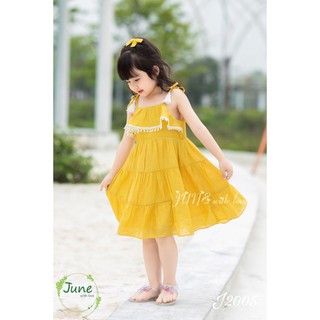 Váy 2 dây nắng vàng rực rỡ cho bé gái 1-10 tuổi