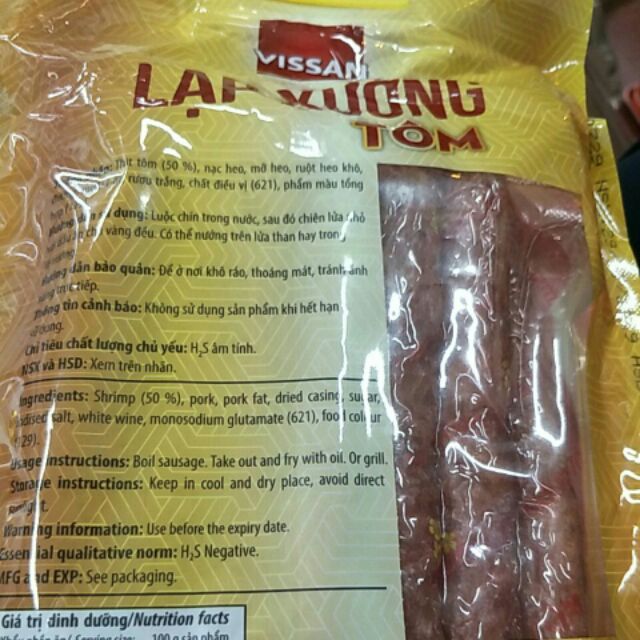 Lạp xưởng tôm gói 500 g Vissan