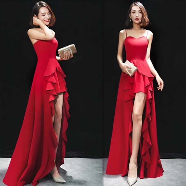 ✔️ Đầm dài dự tiệc phối bèo quyến rủ