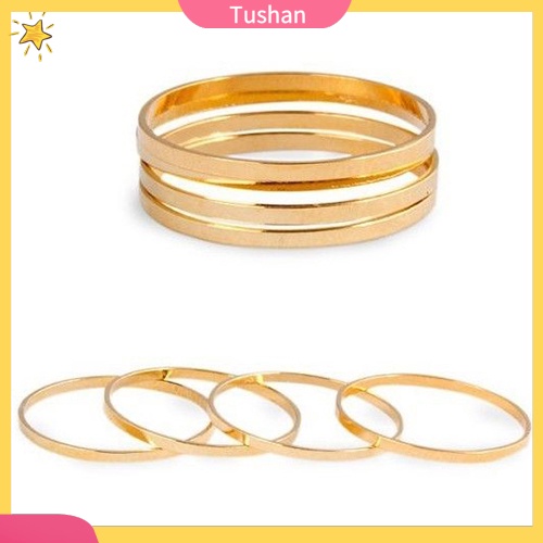 Bộ 5 nhẫn midi hợp kim kiểu dáng thời trang