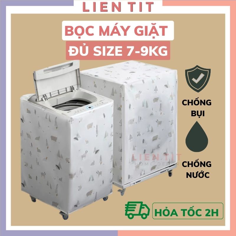 Bọc trùm máy giặt cửa ngang,cửa trên PEVA chống thấm, che phủ máy giặt hàng đẹp