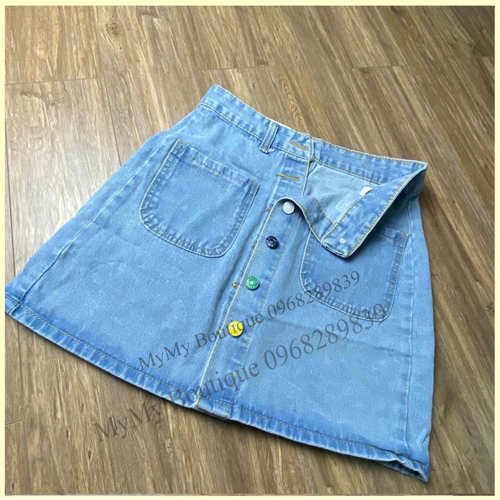 Chân Váy Jean Chữ A, Váy Jean Nữ, Chân Váy Bò Chữ A Nhiều Cúc Màu | BigBuy360 - bigbuy360.vn