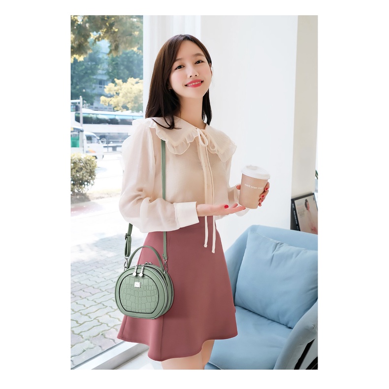 Túi đeo chéo nữ, Túi xách tròn thời trang Hàn Quốc