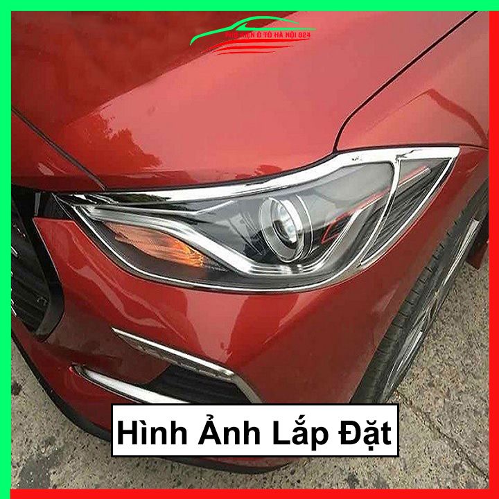 Ốp viền đèn pha hậu mạ crom Elantra 2016-2018 chống trầy trang trí bảo vệ xe