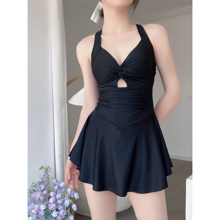 BBB Women's Swimsuit One-piece Small-chest Belly-covering with Boxer Swimwear