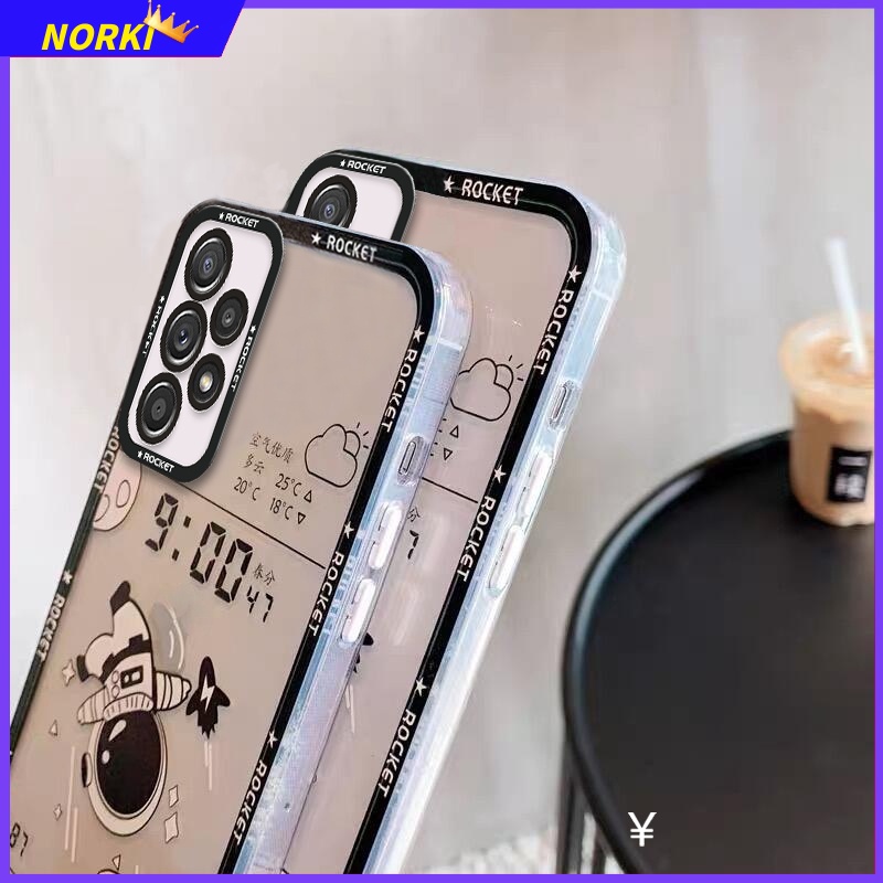 Ốp Điện Thoại Silicone Mềm In Hình Phi Hành Gia Hoạt Hình Cho Samsung Galaxy A12 A23 A22 A32 A33 A52 A52S A53 A72 A73Lens