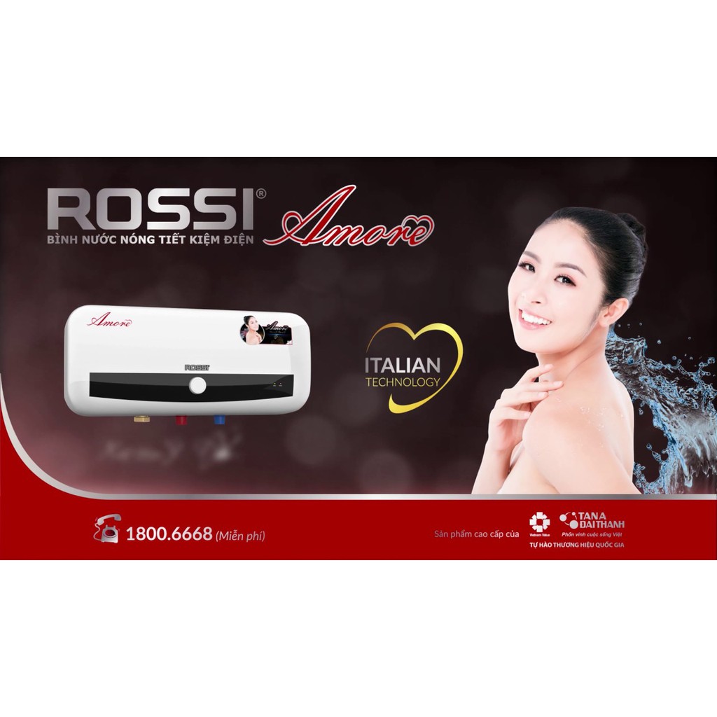 Bình nước nóng Rossi Amore RA 15SL ngang, chính hãng, bảo hành 7 năm toàn quốc, tân á đại thành online