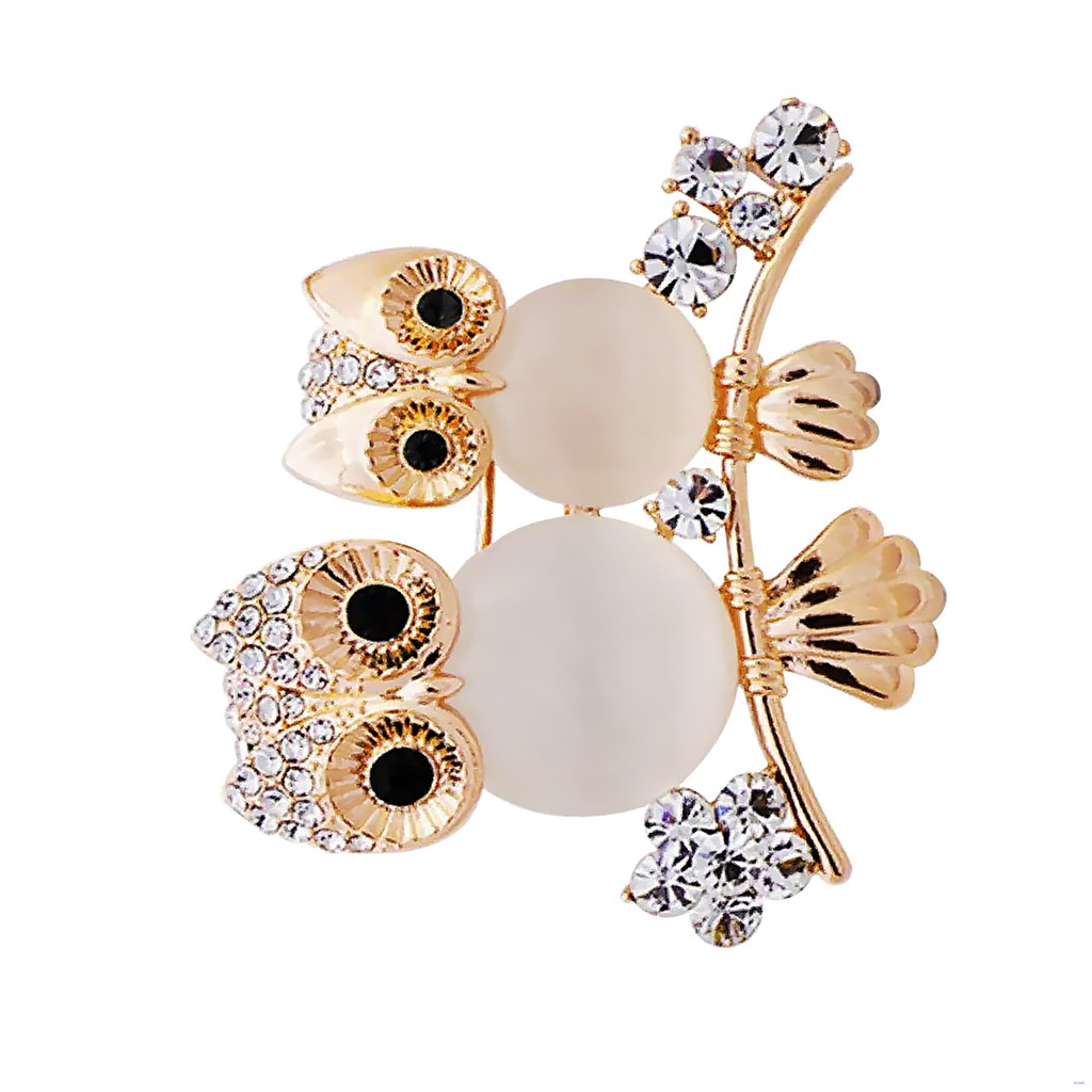 Ghim Cài Áo Hình Chim Cú Bằng Hợp Kim Đính Đá Thời Trang Cho Nữ