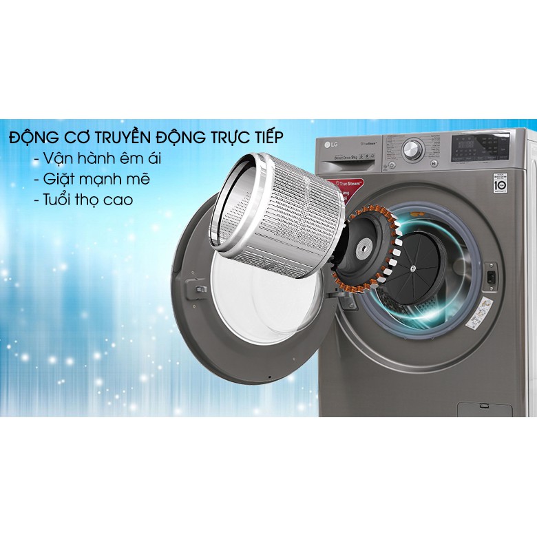 Máy giặt LG lồng ngang 9kg FC1409S2E màu xám (Vận chuyển và lắp đặt trực tiếp miễn phí khu vực TP Hà Nội)