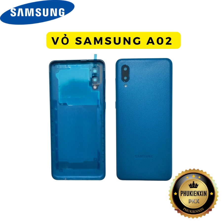 Vỏ SamSung A02 xanh zin chính hãng + Kèm Kính Cam