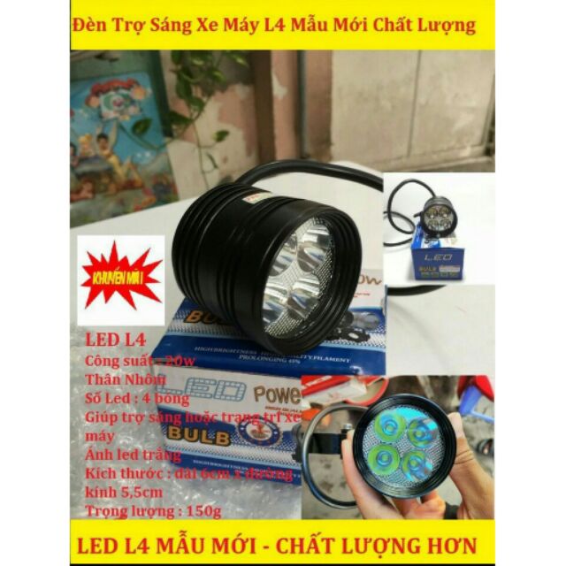 Trợ sáng L4 3 chế độ hộp xanh 20W Tặng kèm công tắc