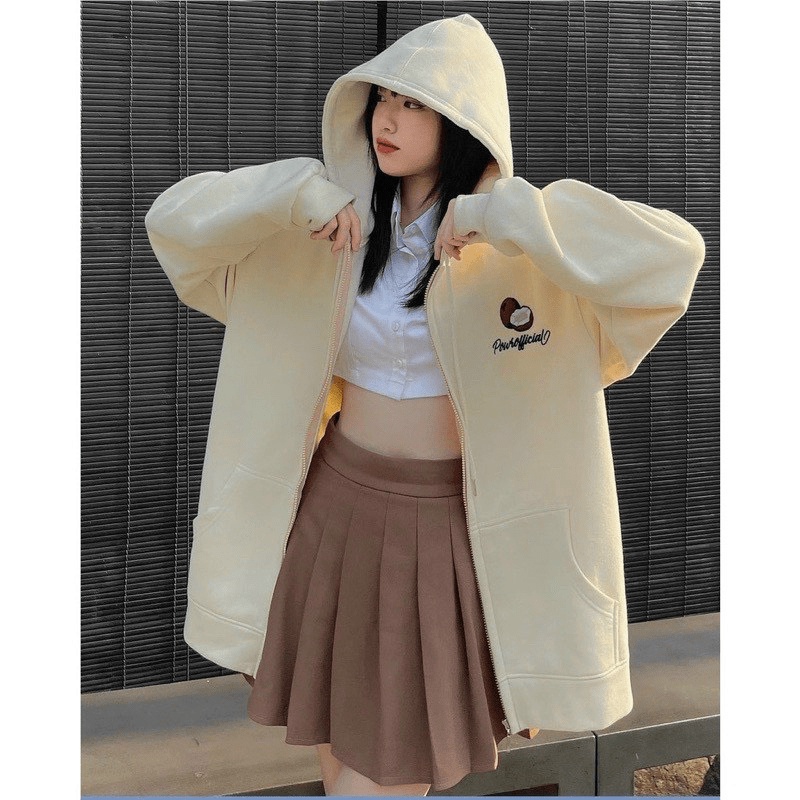 ÁO KHOÁC NỈ FORM RỘNG - THỜI TRANG HÀN QUỐC , IN DỪA SIÊU HOT CHO CÁC BẠN TRẺ KME FASHION