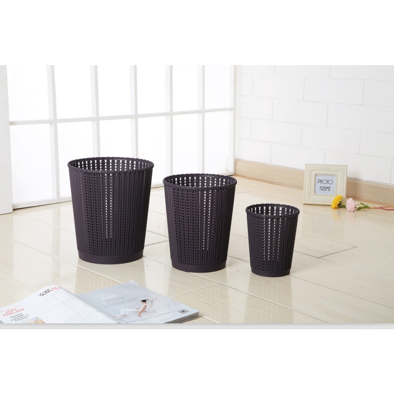 Sọt Rác Đen Đan Mây Màu Đen - Size Nhỏ Mã 5155