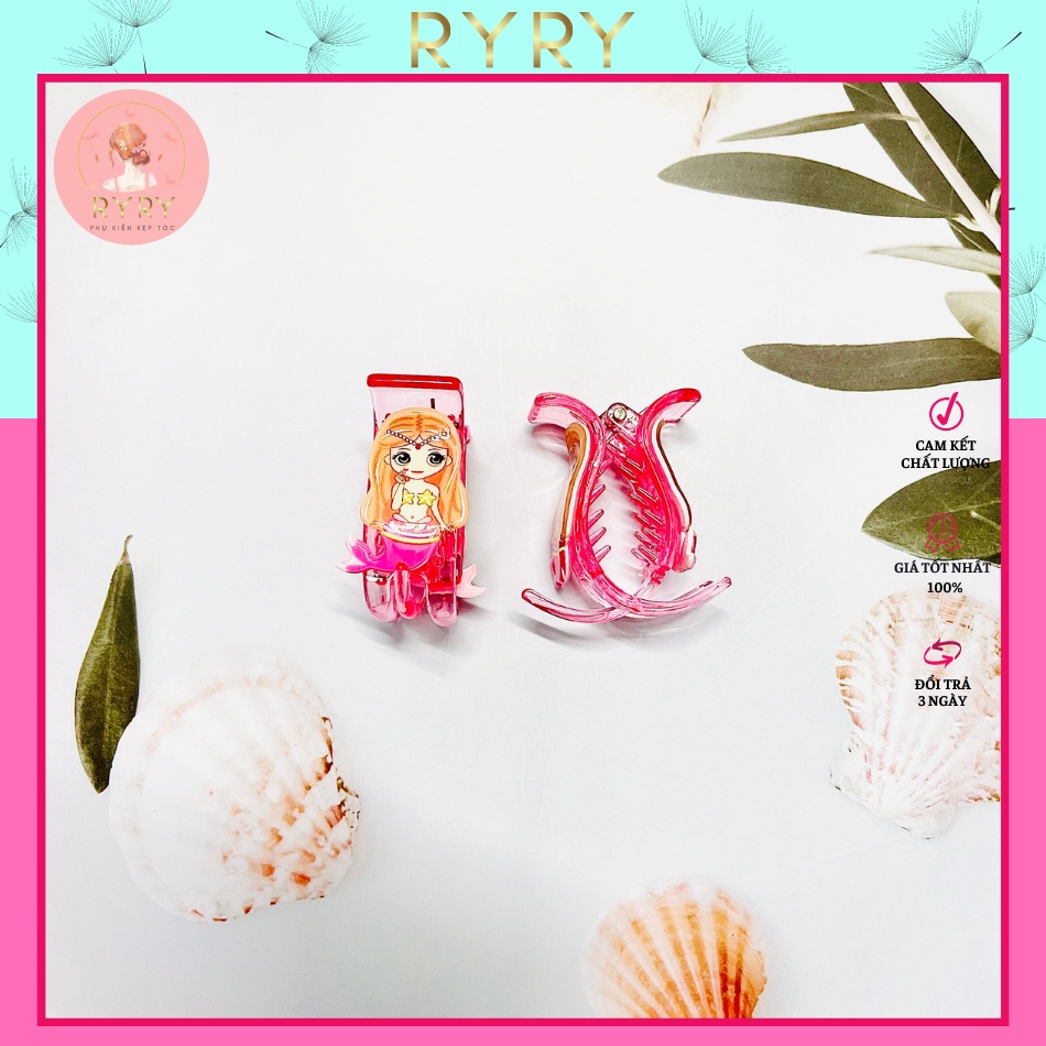 Kẹp Càng Cua 3 Răng Nàng Tiên Cá Siêu Đáng Yêu Cho bé