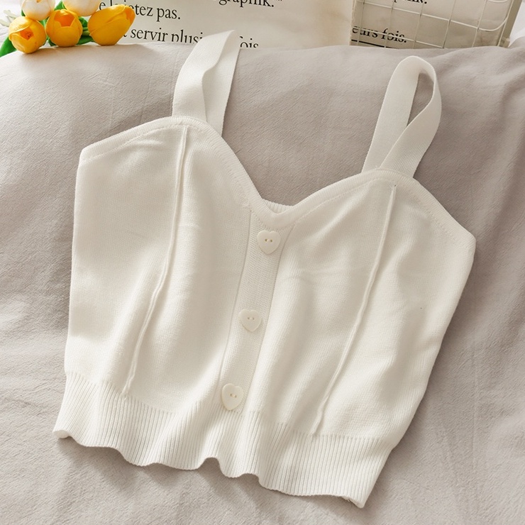 NUZIRO  Áo 2 dây  dệt kim mỏng thời trang cho nữ