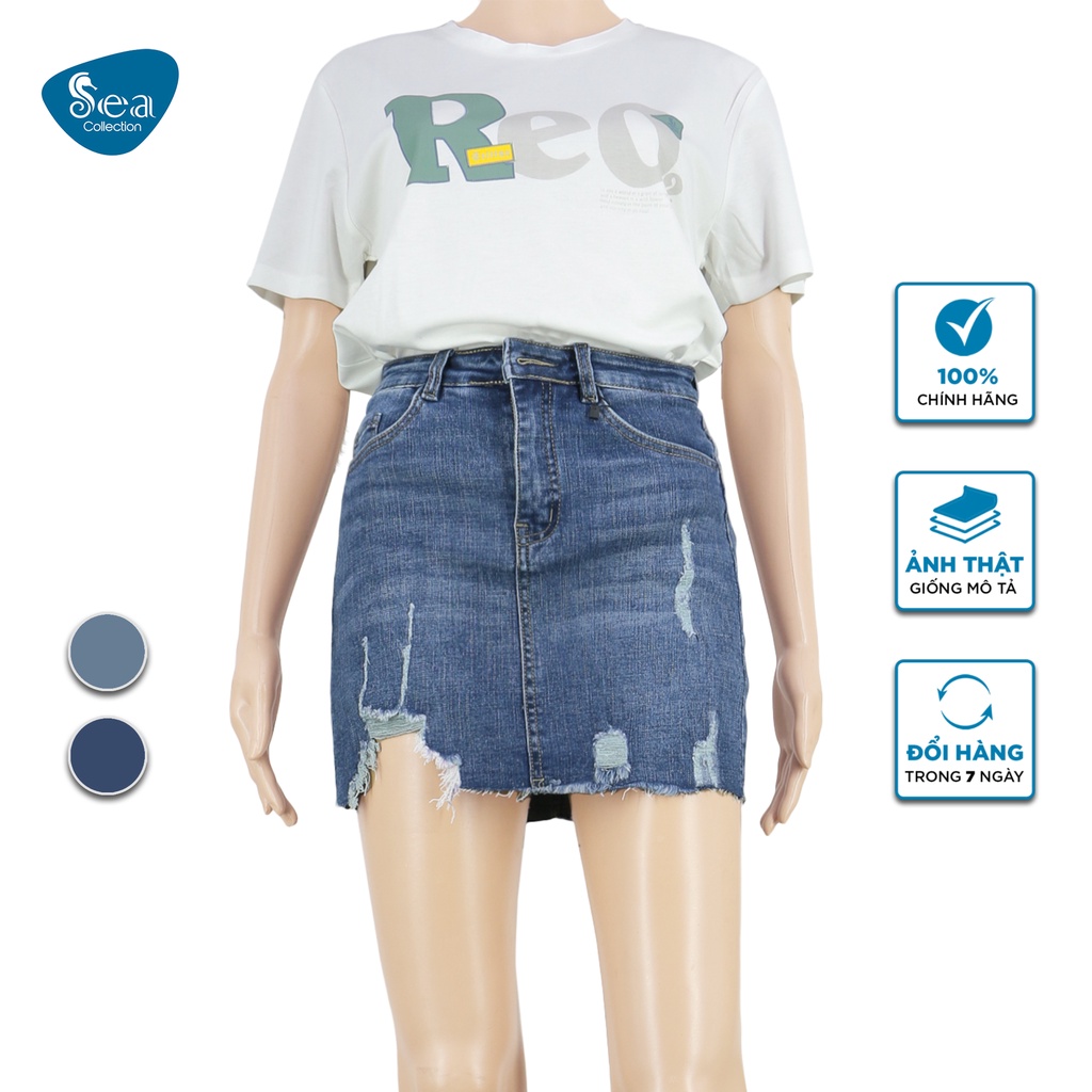 Váy Jean Nữ Sea Collection 2 lớp phối rách cá tính 8881