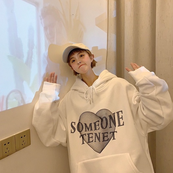 ZHELIHANGFEI Áo Nỉ Nữ Dài Tay Có Mũ Thời Trang Hàn