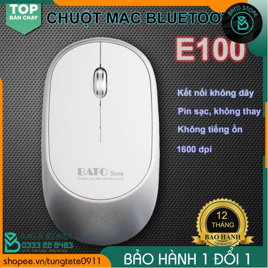 [MỚI] Chuột không dây Bluetooth MAC E100 PIN SẠC, Phiên bản Im Lặng không tiếng, 1600 dpi E100