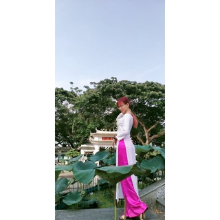 Bộ áo dài hoa sen size sm eo66-74