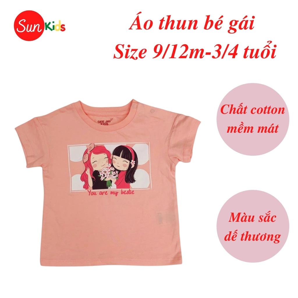 Áo thun cho bé gái, áo phông bé gái chất cotton mềm mát, size 9m - 3/4 tuổi - SUNKIDS