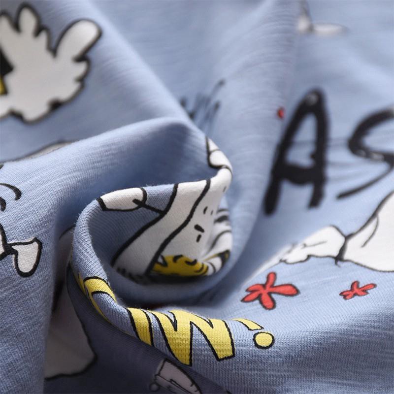 Áo cotton ngắn tay cho bé trai/gái từ 0-6 tuổi họa tiết Snoopy