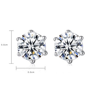 Khuyên tai bạc Kim cương nhân tạo 5ly Le'mare Jewelry SE0012