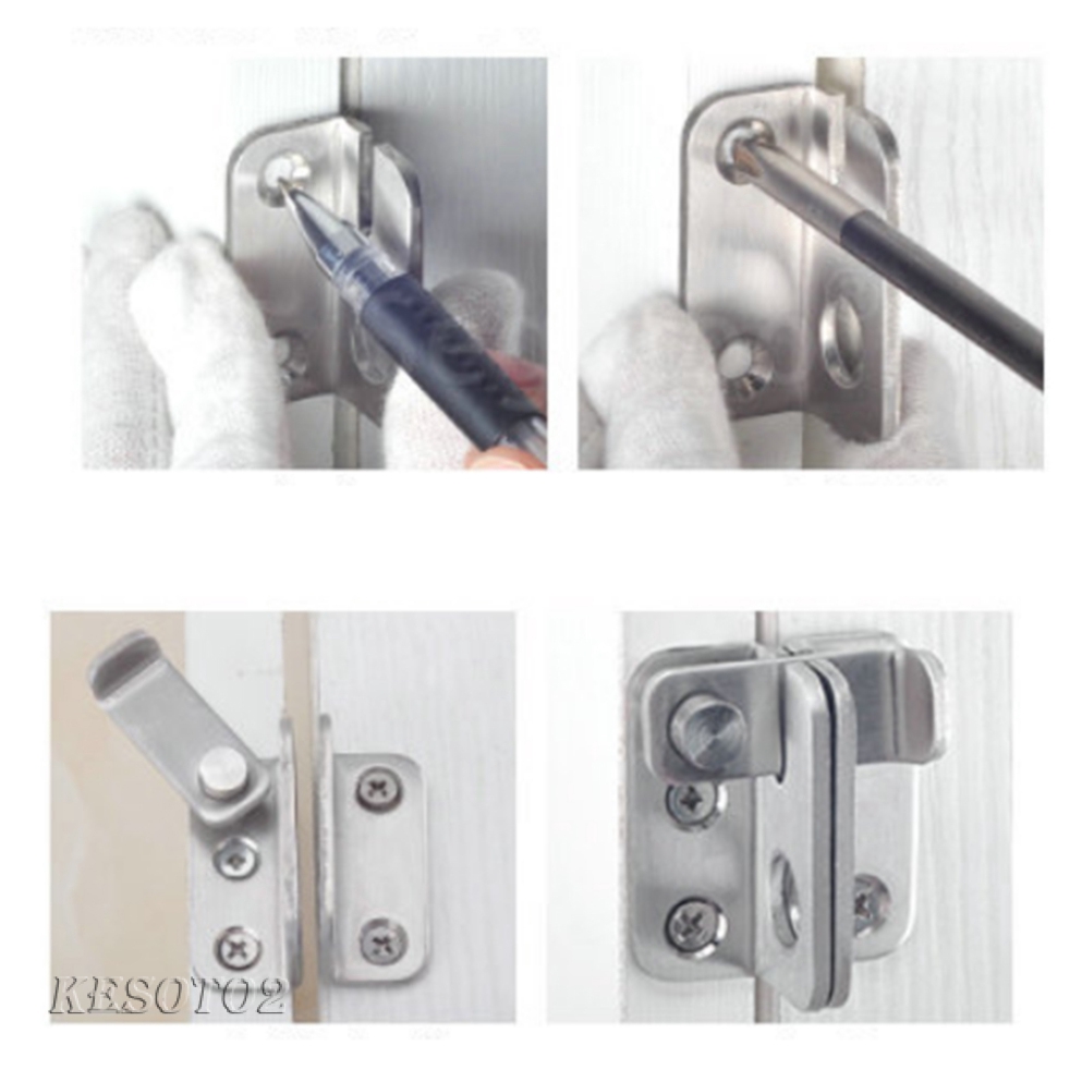 Bộ 4 khóa cửa cài then bằng thép không gỉ có lỗ cài khóa