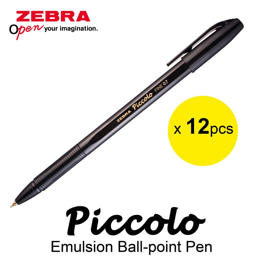 Viết bi nắp Piccolo 0.7mm xanh/đen/đỏ - Zebra [Chính hãng] - 1 cây