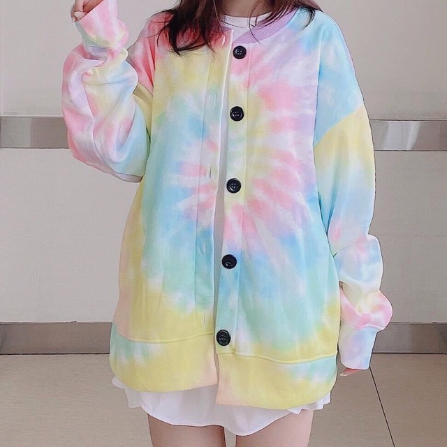 Áo Cardigan Nỉ Bông Loang Trơn_Hoạ Tiết Ảnh Thật