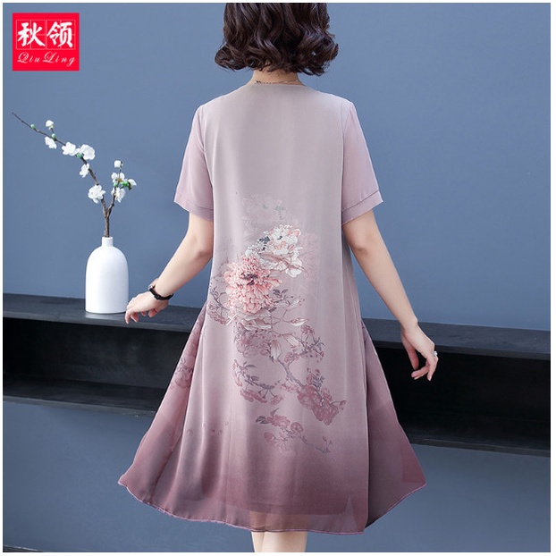 Đầm Hoa Trung Niên Mềm Đẹp Sang Trọng VH22 - Hàng Quảng Châu Cao Cấp