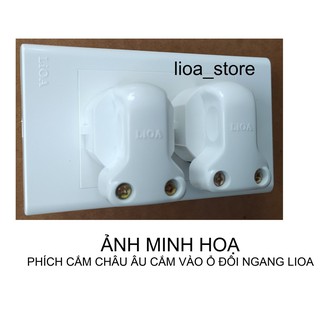 Ổ CẮM ĐÔI 2 CHẤU NGANG  LiOA,