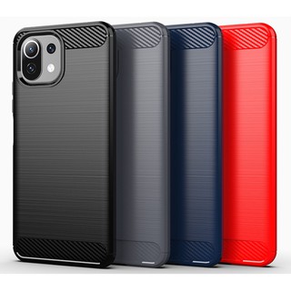 Xiaomi Mi 11 Lite Phone Case Xiaomi Mi 11 10T 10 Pro / Mi 11 10T Lite /Mi Note 10 Lite TPU Silicone Brushed Carbon Fiber Back Cover