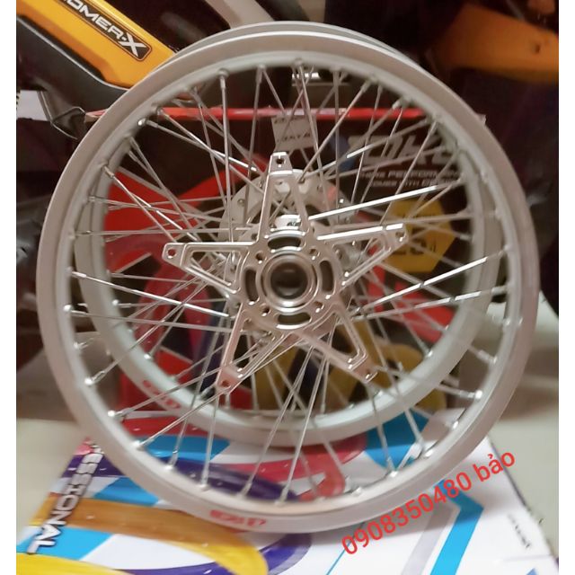 Bánh căm RAIDER SATRIA niềng nhôm RCB chính hãng căm đùm mạ crom kèm theo bát bắt đĩa zin sài lại gắn như zin