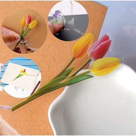Sticker trong hoa lá mini - Hình dán trang trí - Túi 10 chiếc