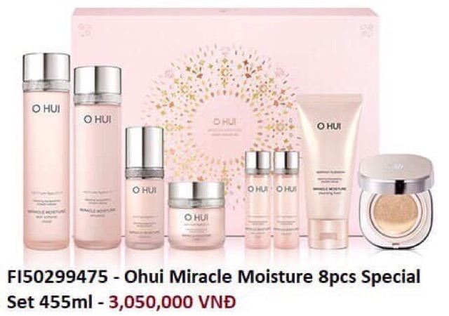 Set Ohui Miracle Moisture dưỡng ẩm sáng hồng và mịn da 455ml - mỹ phẩm công ty chính hãng quà tặng ý nghĩa