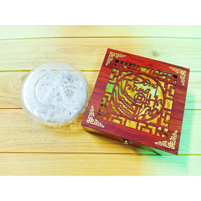 Hộp gỗ đựng Đông Trùng Hạ Thảo cao cấp siêu sang 2 size cho khách.