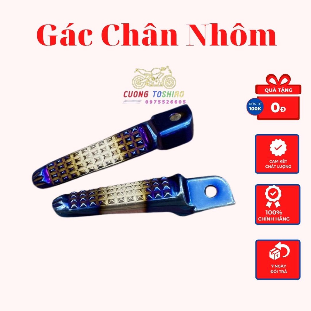 Gác chân nhôm sau lắp cho các dòng xe honda yamaha inox titan như wave, sirius, exciter, dream ... bảo hành 1 năm