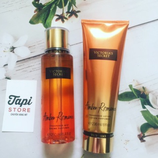 Xịt thơm toàn thân / Sữa dưỡng thể Victoria’s Secret Fragrance Mist / Body Lotion Amber Romance