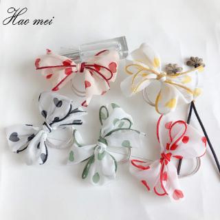 Dây Buộc Tóc Vải Chiffon Đính Nơ Xinh Xắn Thời Trang 2020