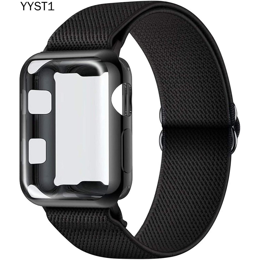 1 Dây Đeo Đồng Hồ Thể Thao Bằng Nylon Co Giãn Có Thể Điều Chỉnh Bảo Vệ Màn Hình Cho Apple Watch 44mm 6 / 5 / 4 / 3 / 2 / 1se